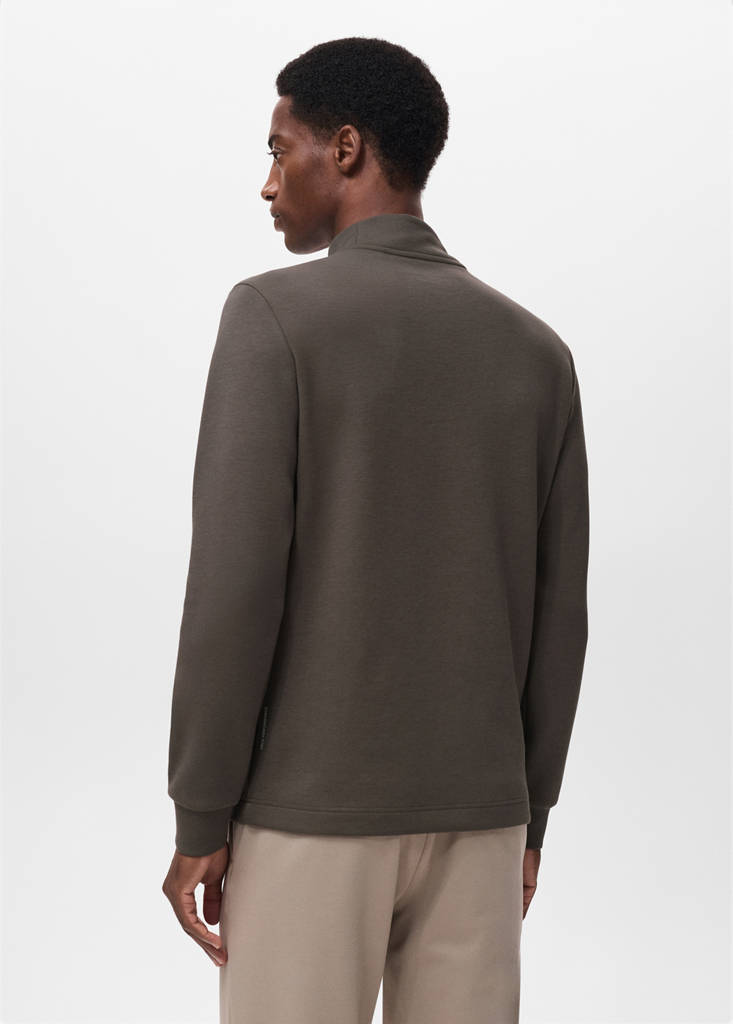Perkins-neck long-sleeved t-shirt — Mink Grey