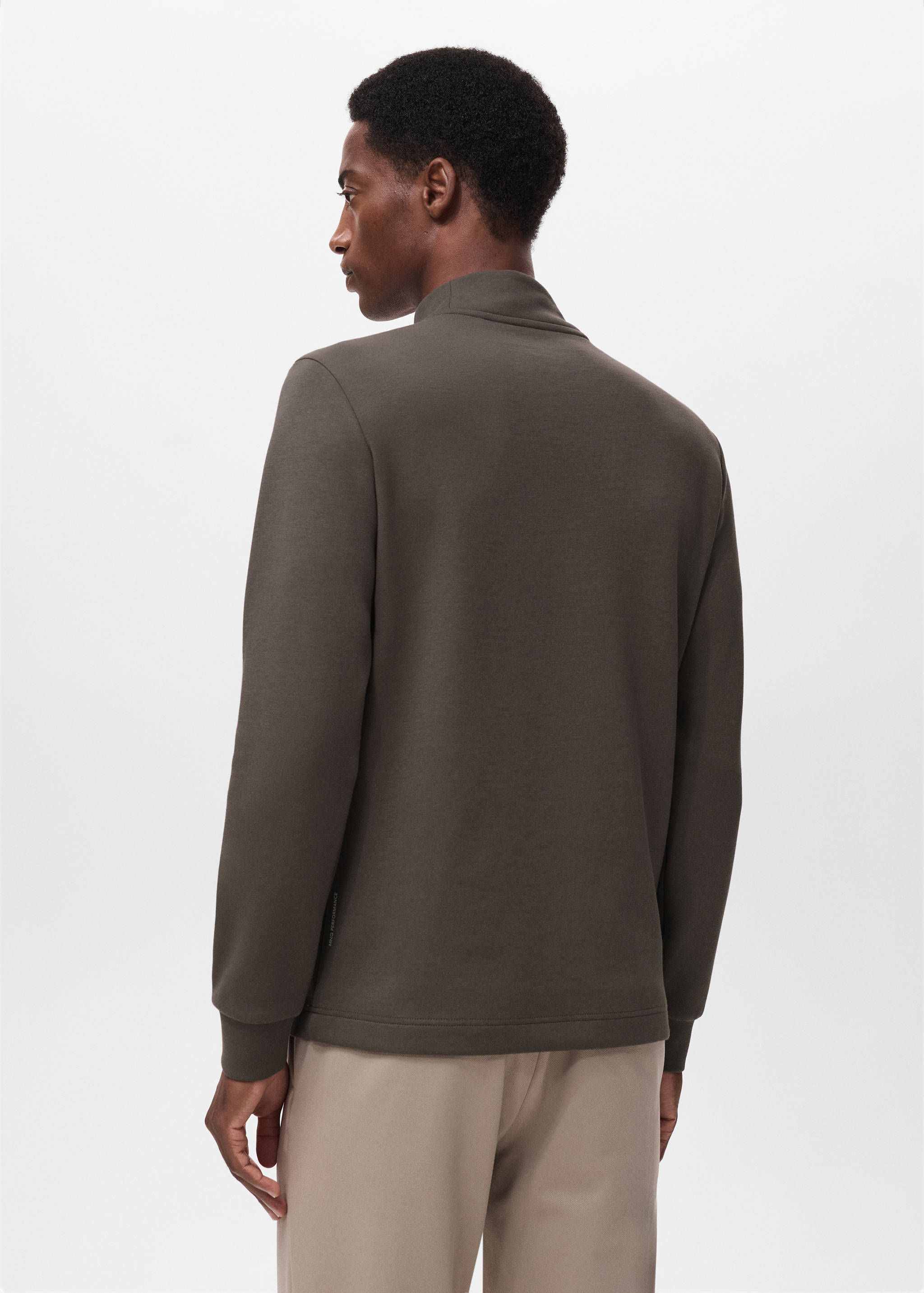 Long-sleeved t-shirt with perkins neck - Reverse of the article