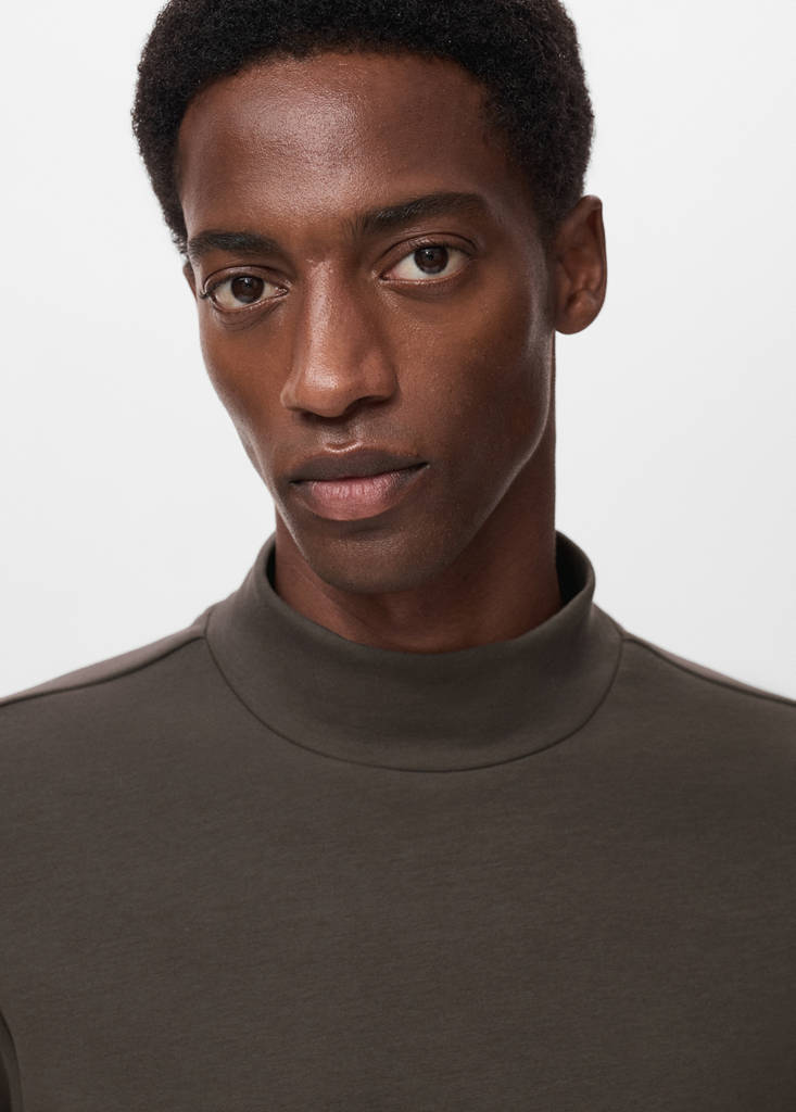 Perkins-neck long-sleeved t-shirt — Mink Grey