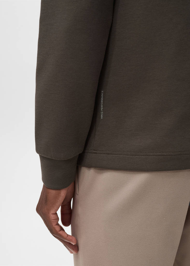 Perkins-neck long-sleeved t-shirt — Mink Grey