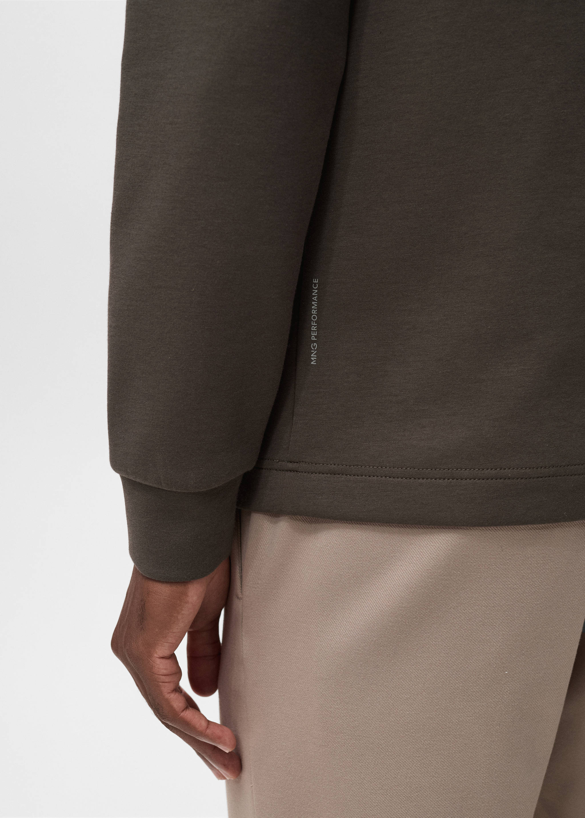 Long-sleeved t-shirt with perkins neck - Details of the article 6