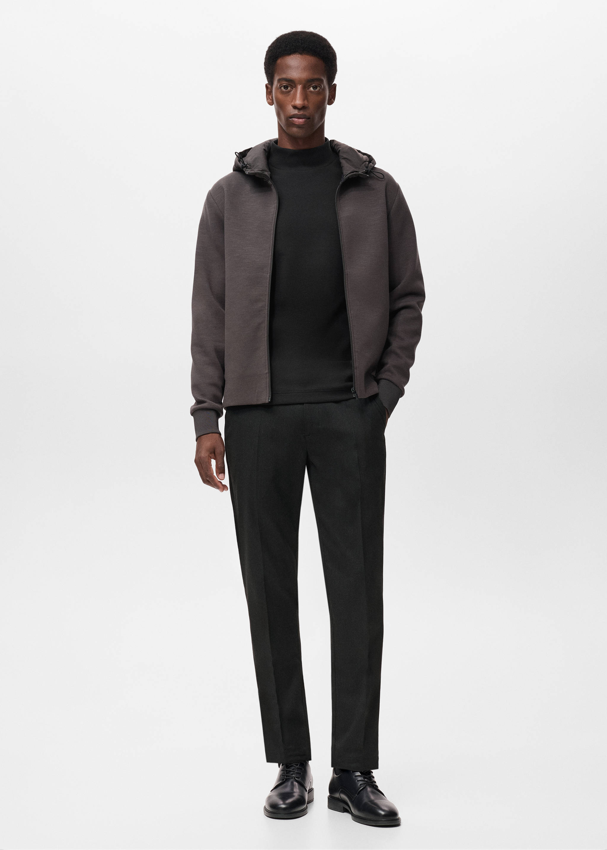 Long-sleeved t-shirt with perkins neck - General plane