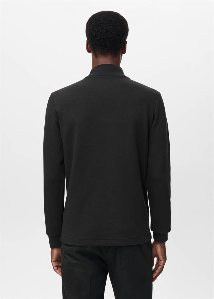 Perkins-neck long-sleeved t-shirt — Black