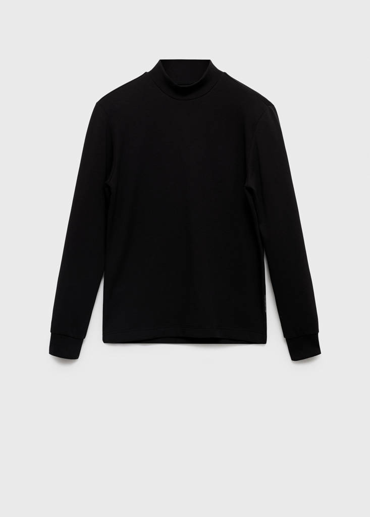 Perkins-neck long-sleeved t-shirt — Black