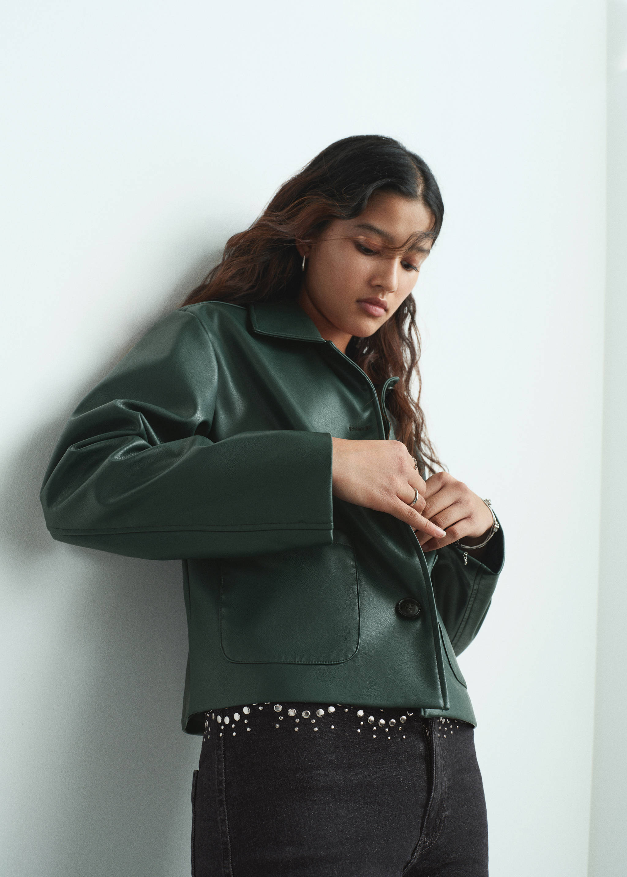 Leather-effect biker jacket - Medium plane