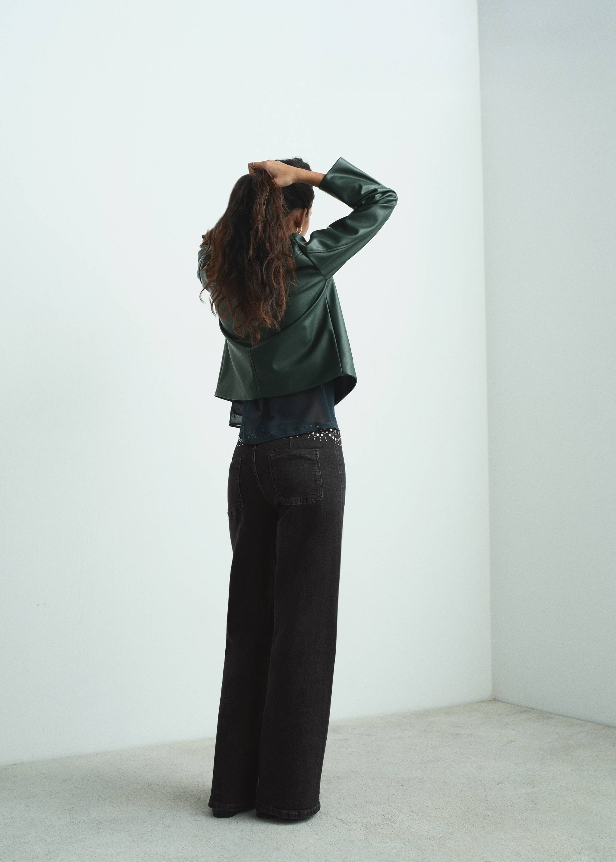 Leather-effect biker jacket - Reverse of the article