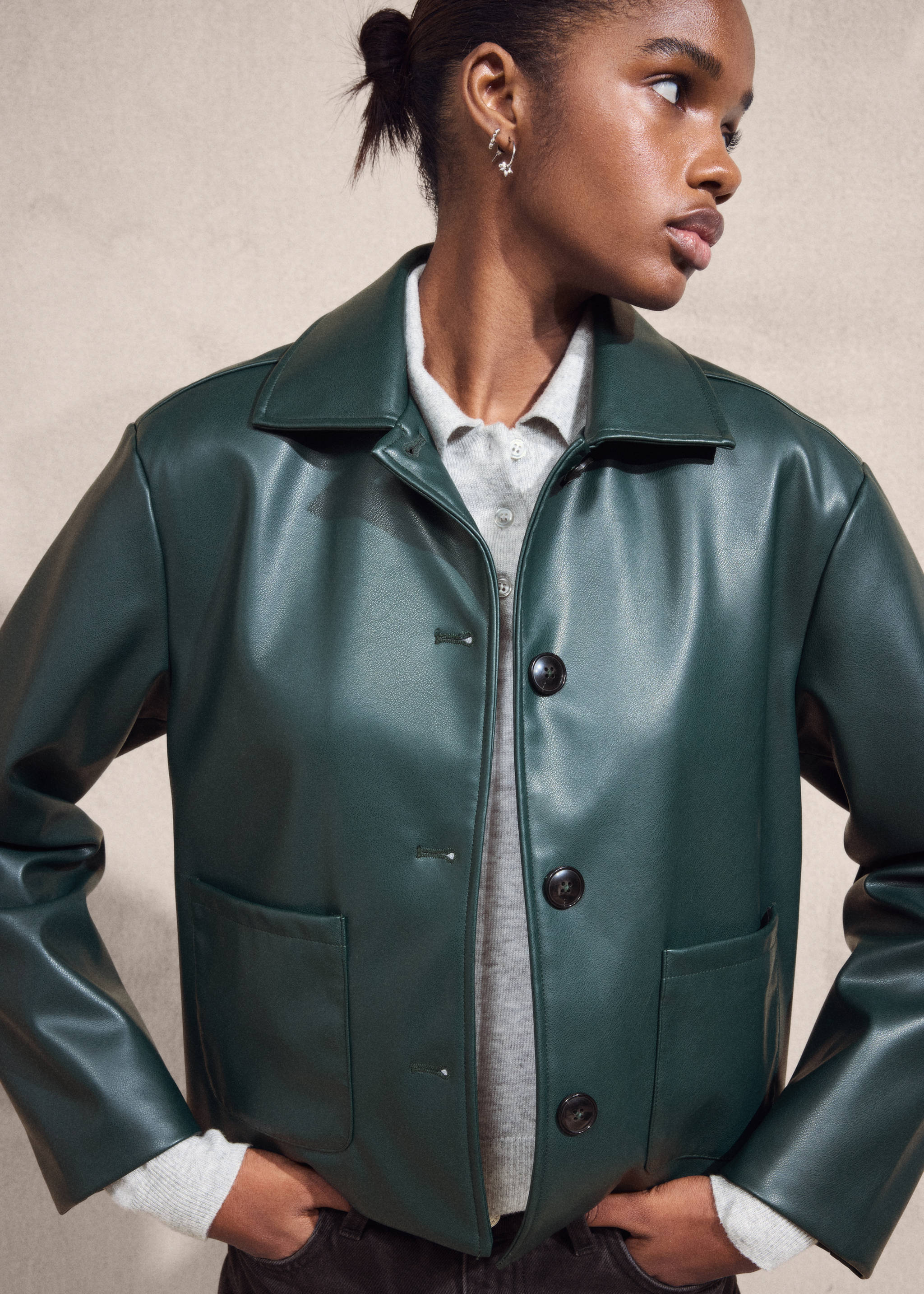 Leather-effect biker jacket - Details of the article 6