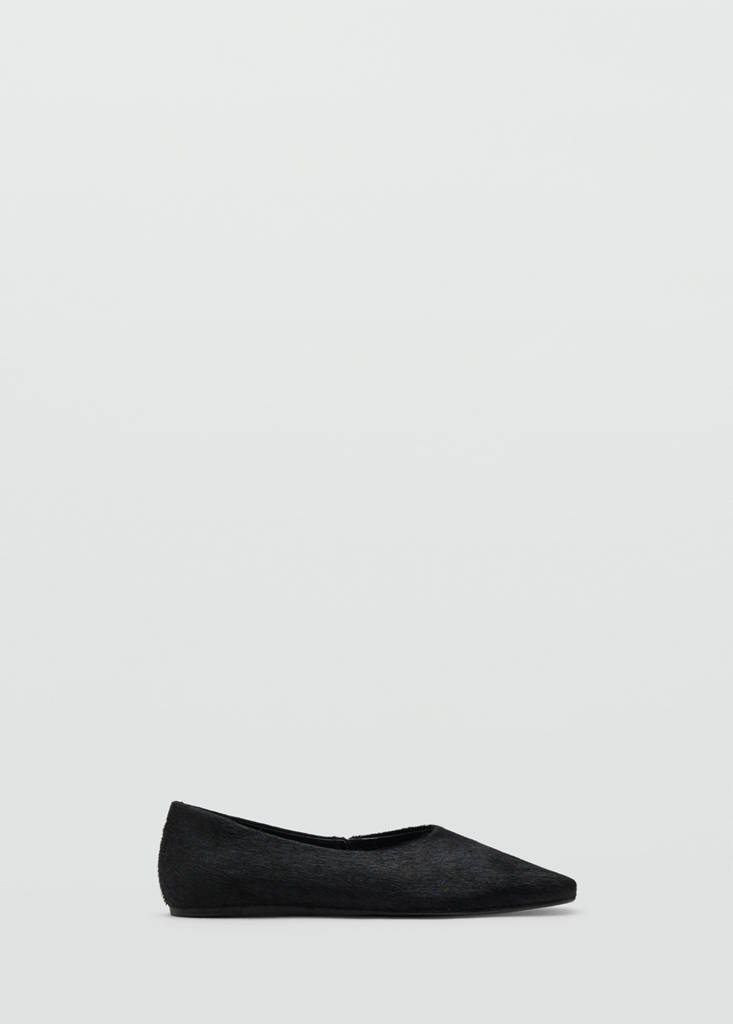 MANGO - Chaussures cuir et fausse fourrure noir - 39