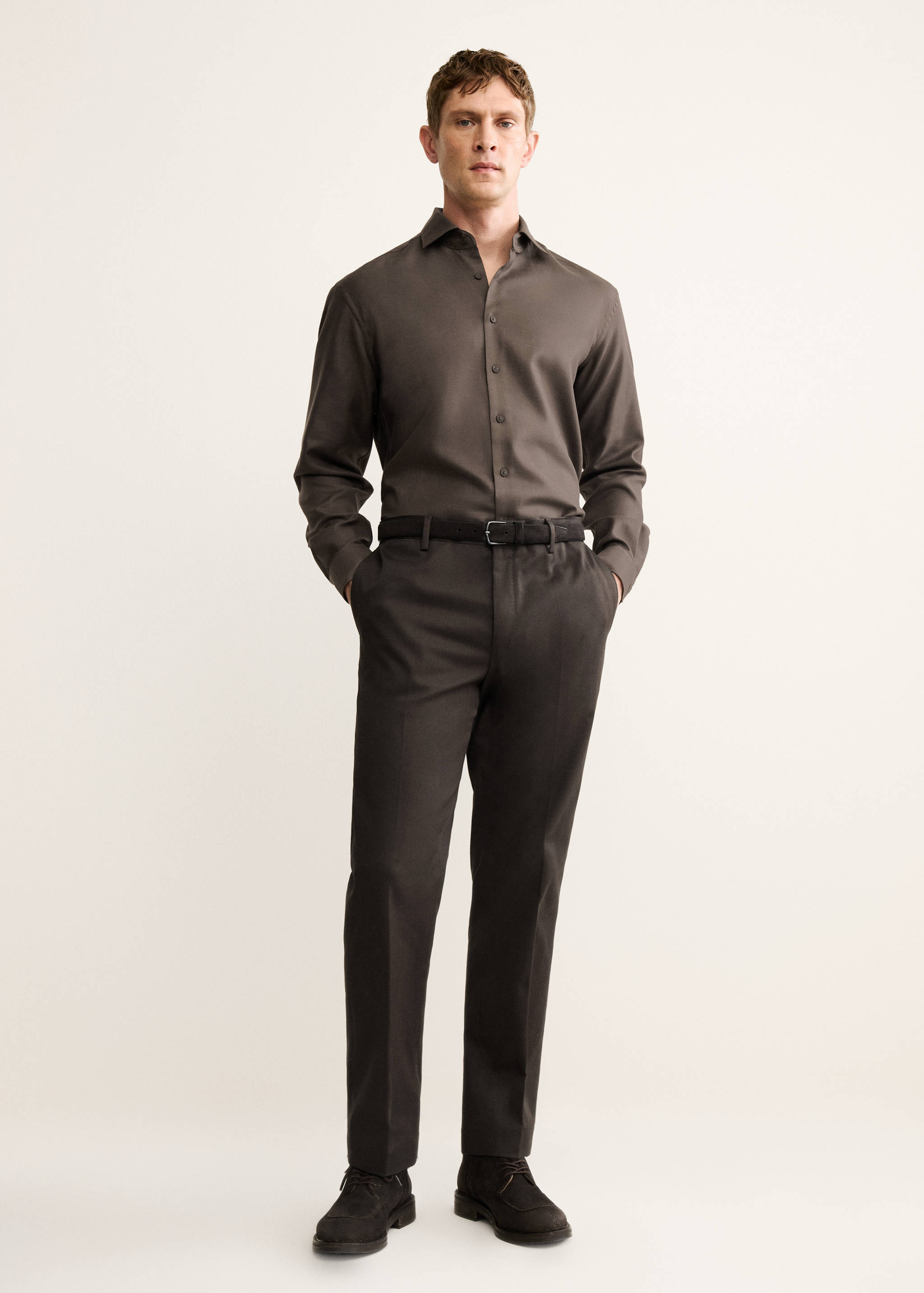 Regular-fit cotton lyocell shirt - General plane