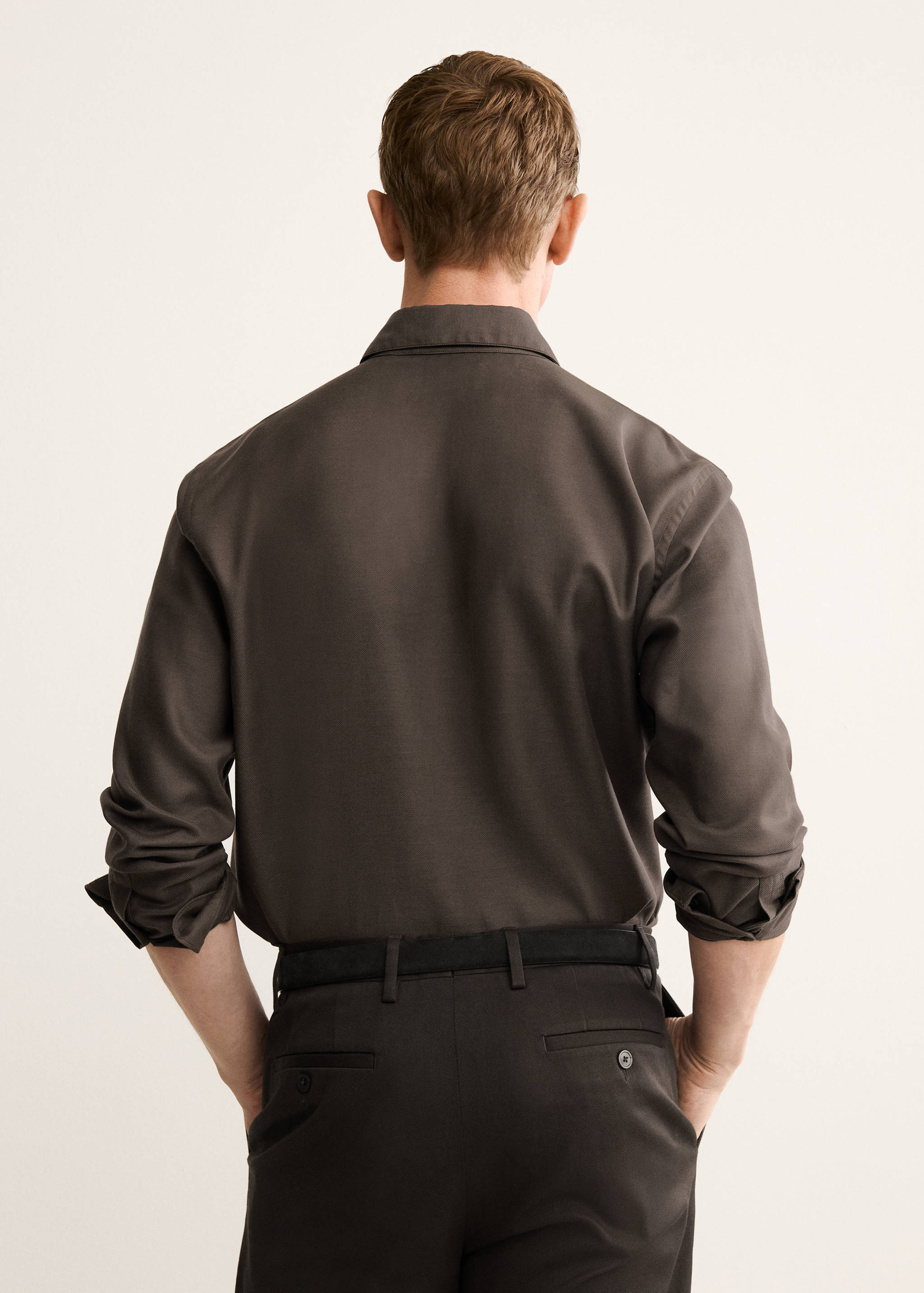 Regular-fit cotton lyocell shirt - Reverse of the article