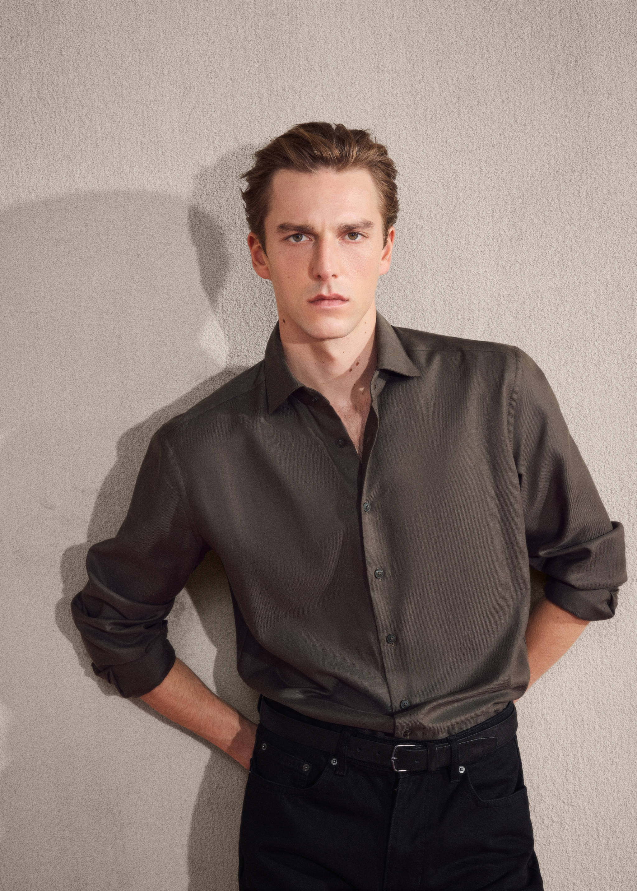 Regular-fit cotton lyocell shirt - Details of the article 5