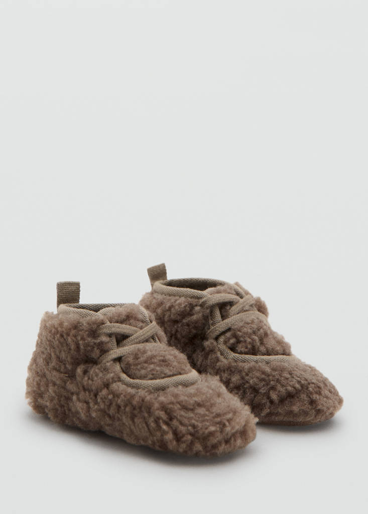 Shearling leather ankle boots — Medium Brown