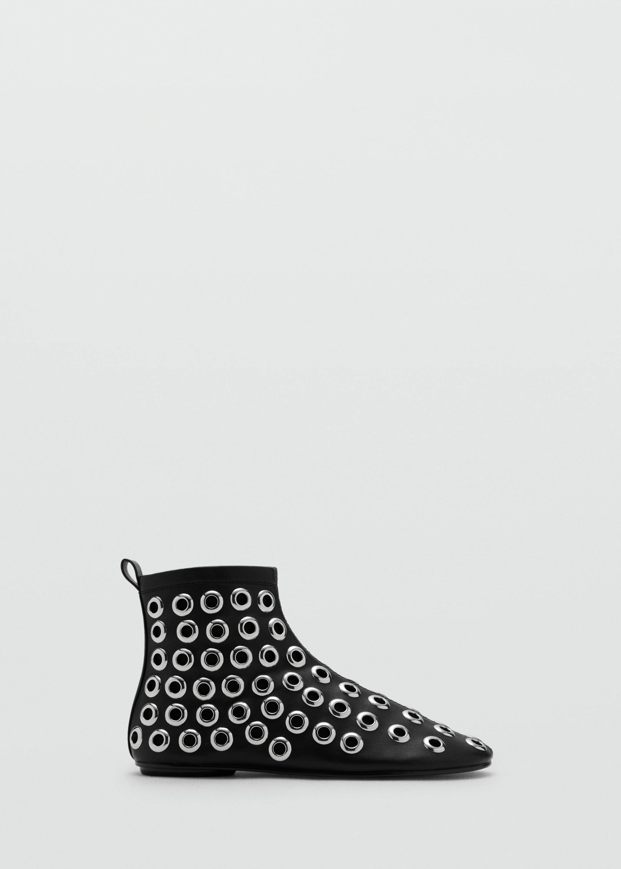 Faux-leather ankle boots with eyelets - Article without model