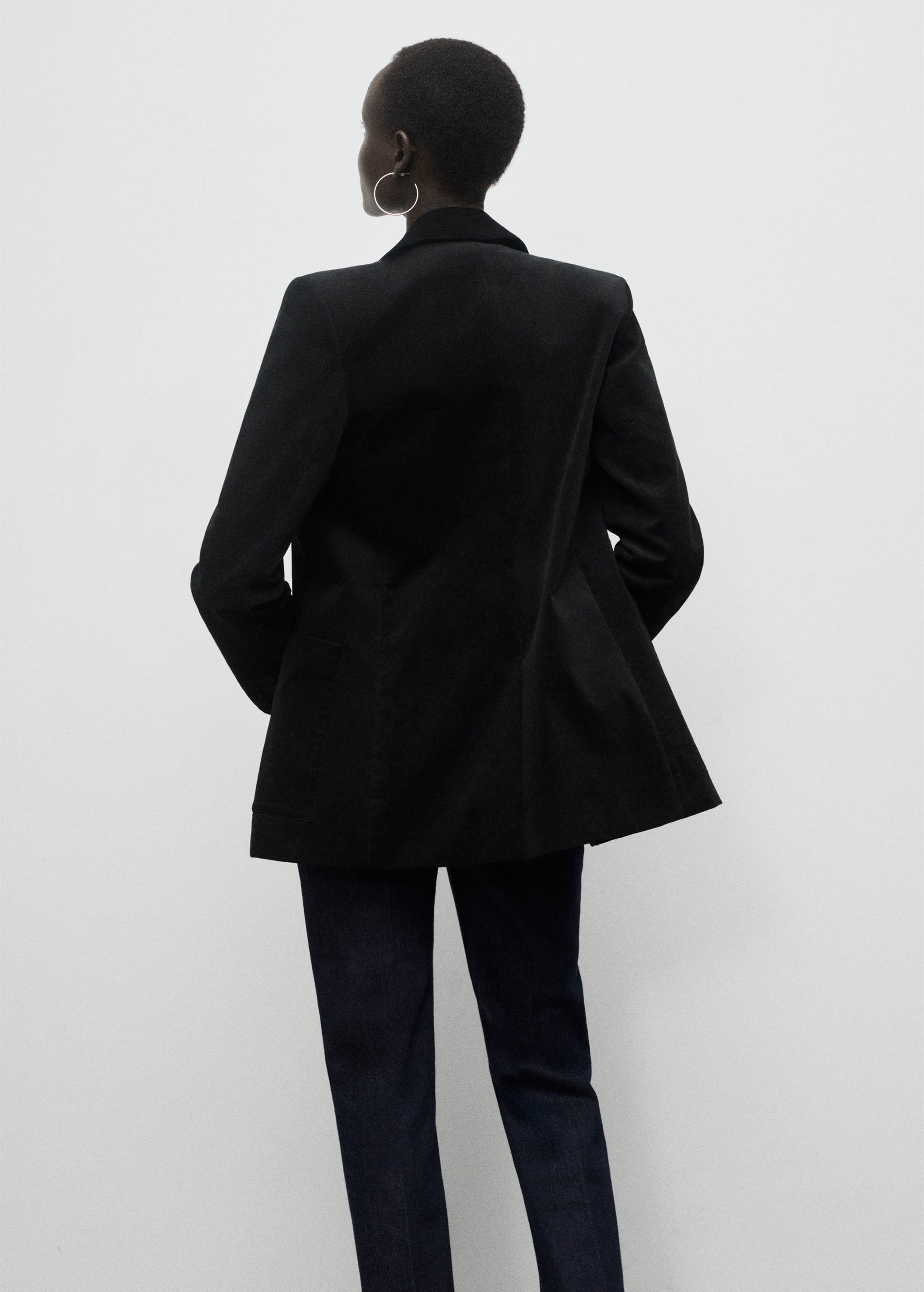 Katoenfluwelen blazer met zakken - Achterkant van het artikel