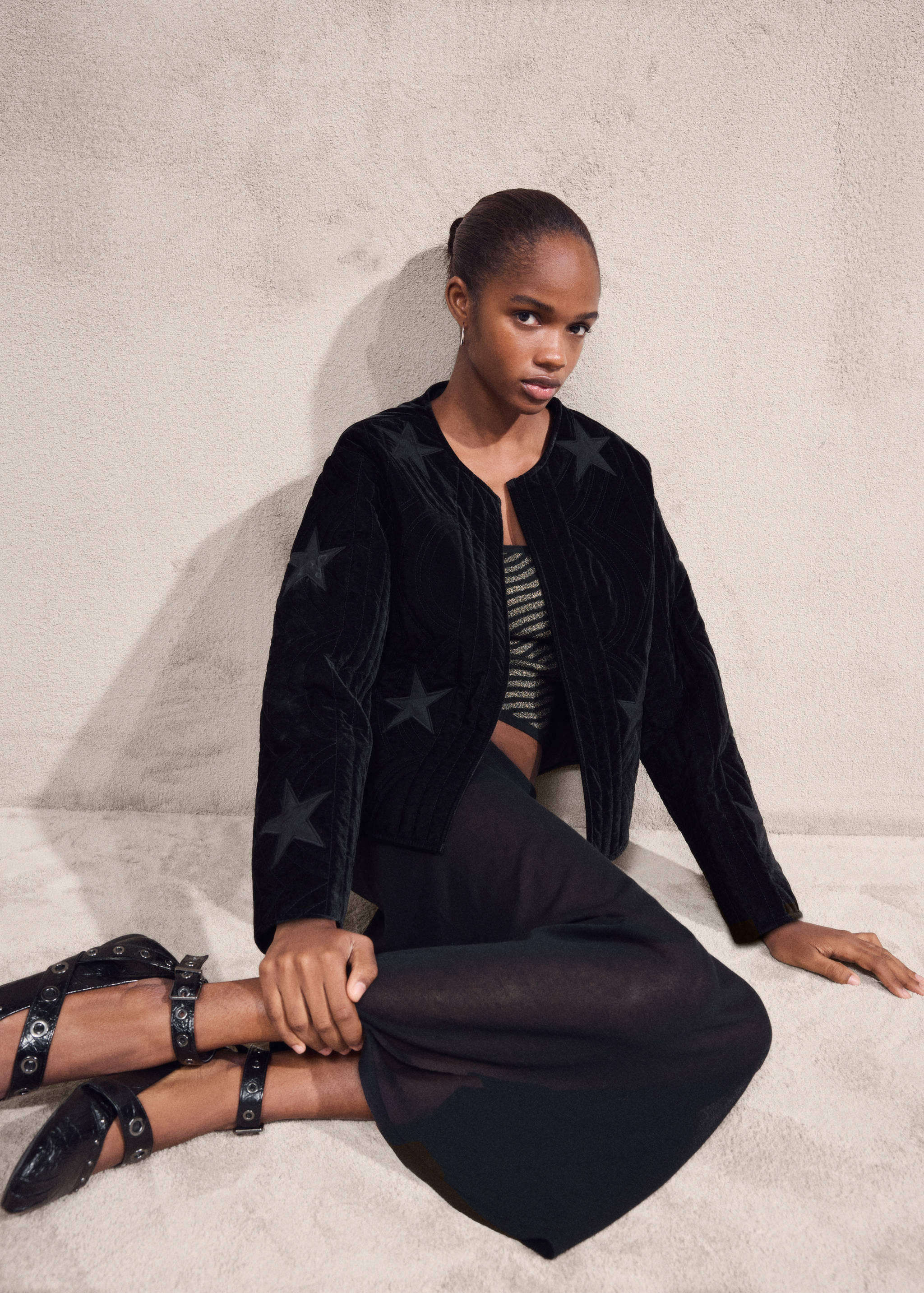 Velvet bomber jacket with star - Details of the article 6