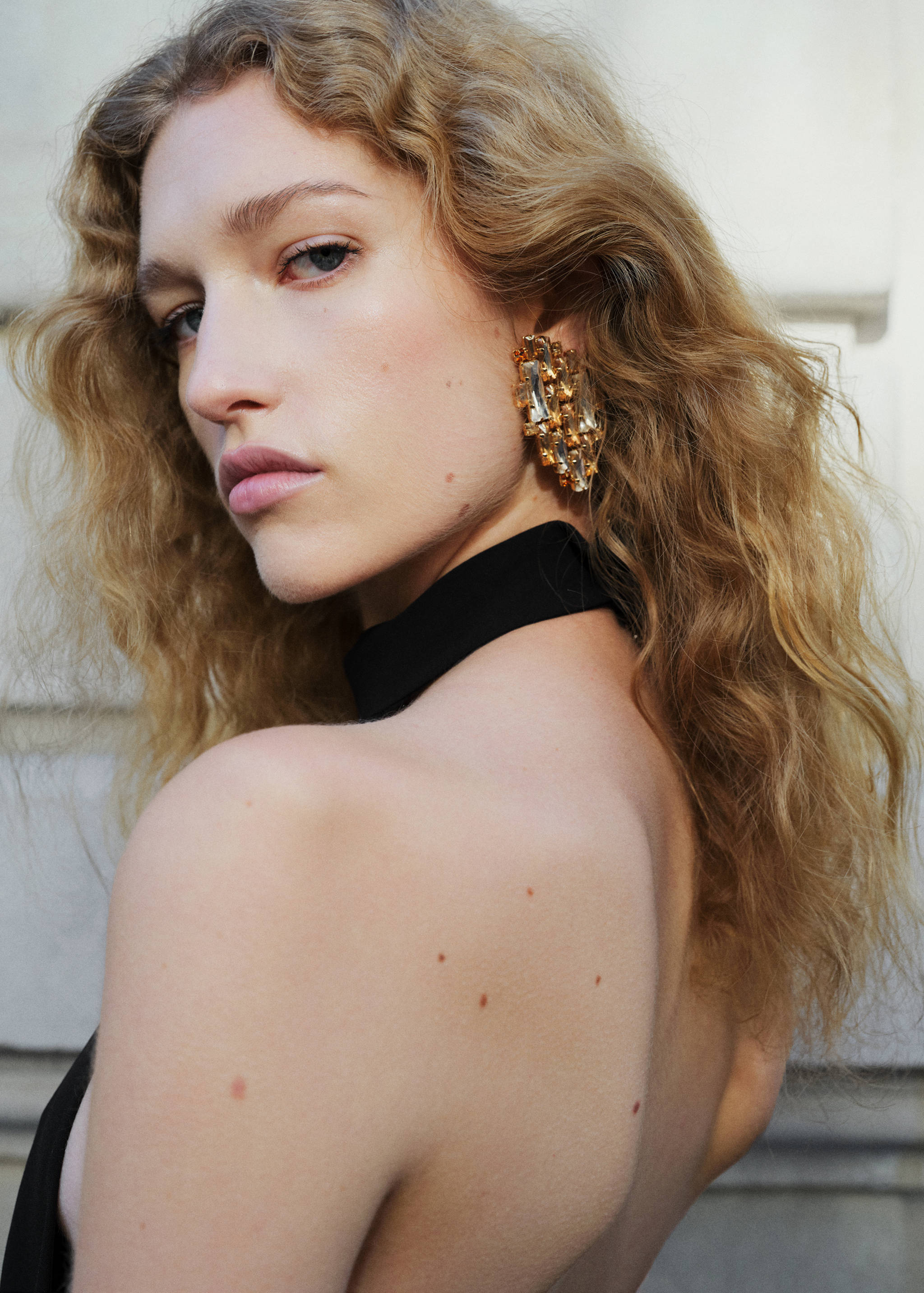 Combined crystal earrings - General plane