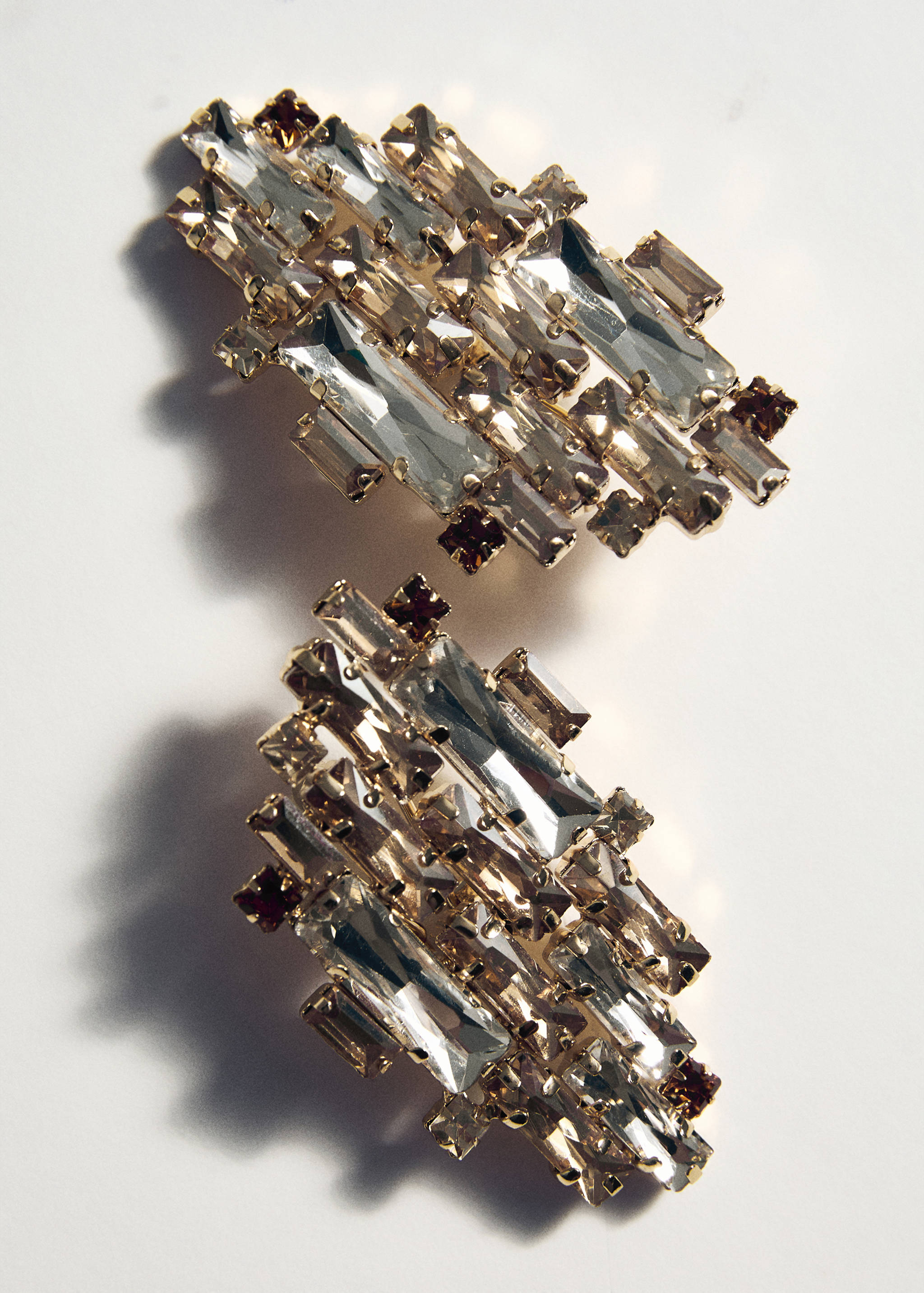 Combined crystal earrings - Medium plane