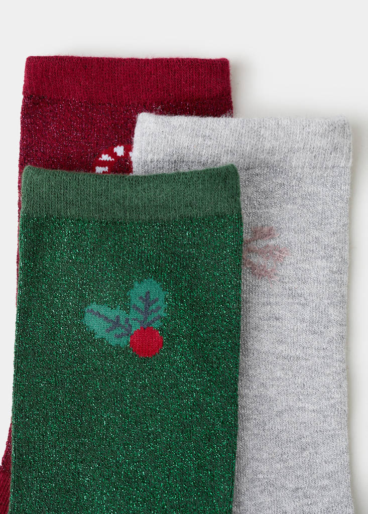 Pack of 3 Christmas stockings — Red
