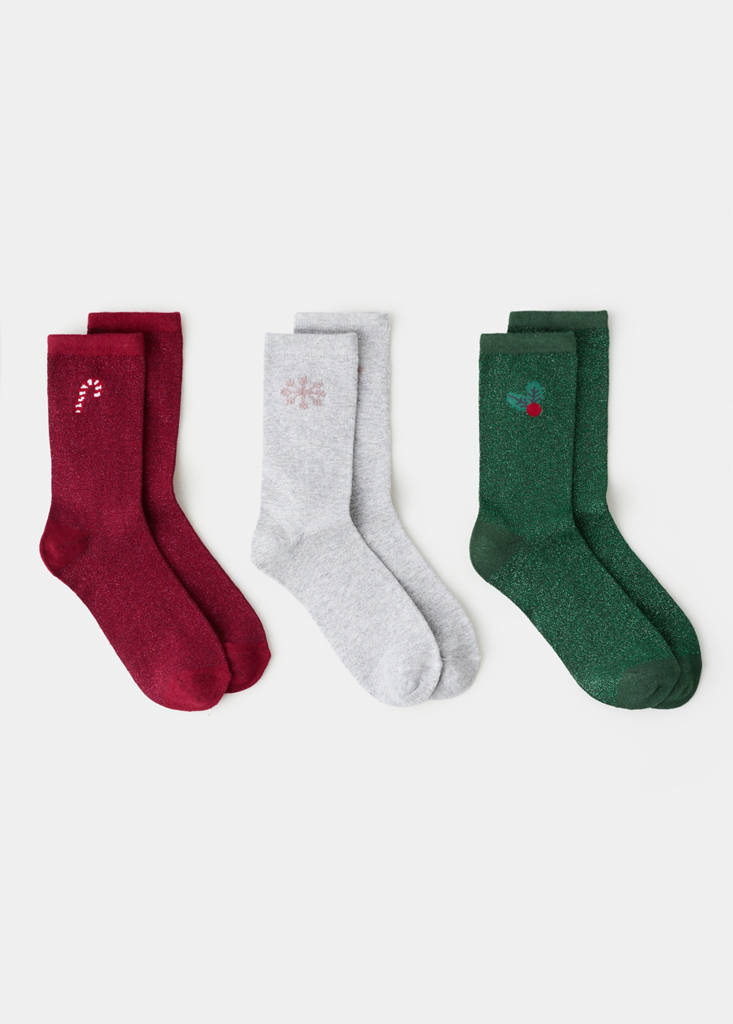 Pack of 3 Christmas stockings — Red