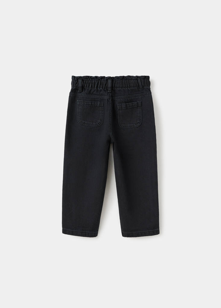 Straight jeans with rhinestone detail — Black denim
