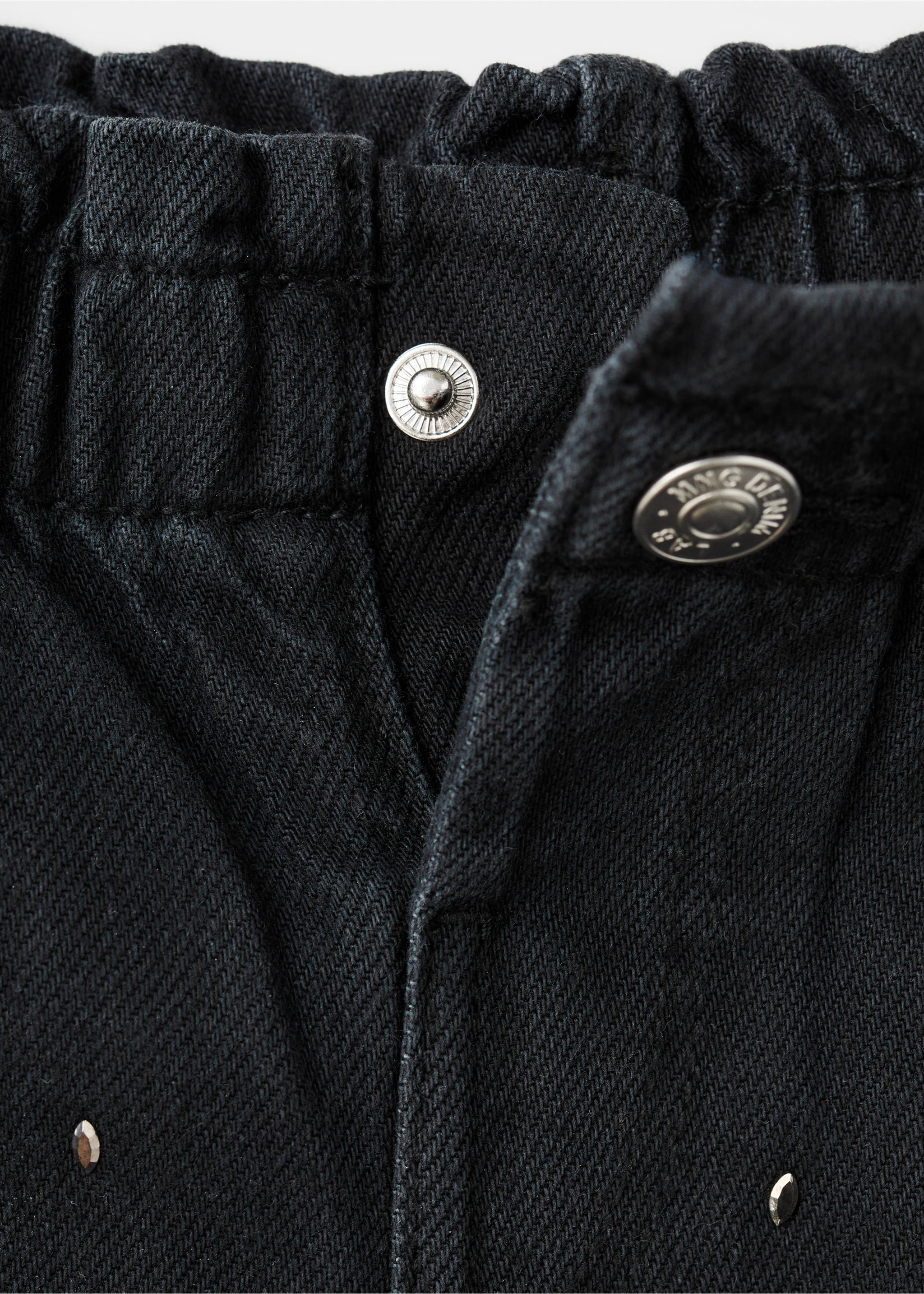 Jean droit strass - Détail de l'article 8, Black denim. Ref: 17089098-00.
