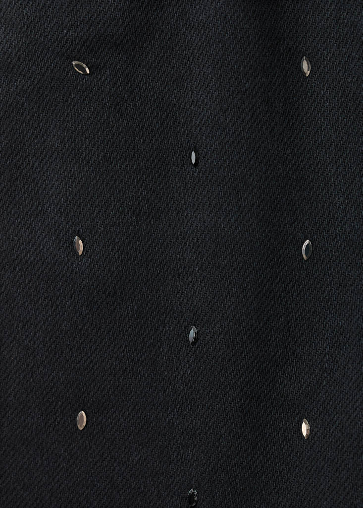 Straight jeans with rhinestone detail — Black denim