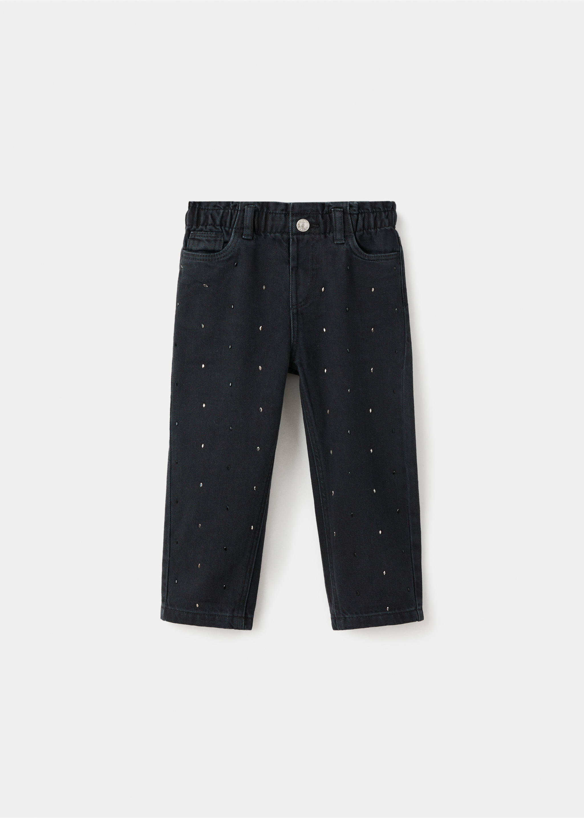 Jean droit strass - Article sans modèle, Black denim. Ref: 17089098-00.