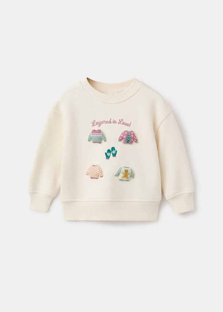 Patch sweatshirt — Ecru