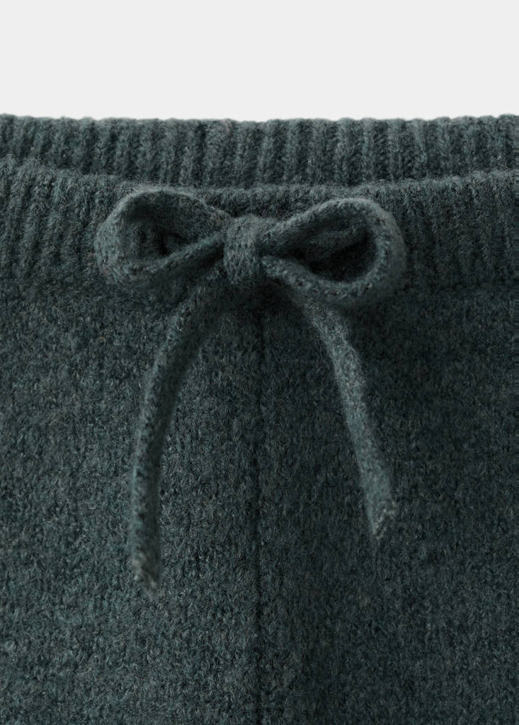 Knitted trousers with bow — Forest Green