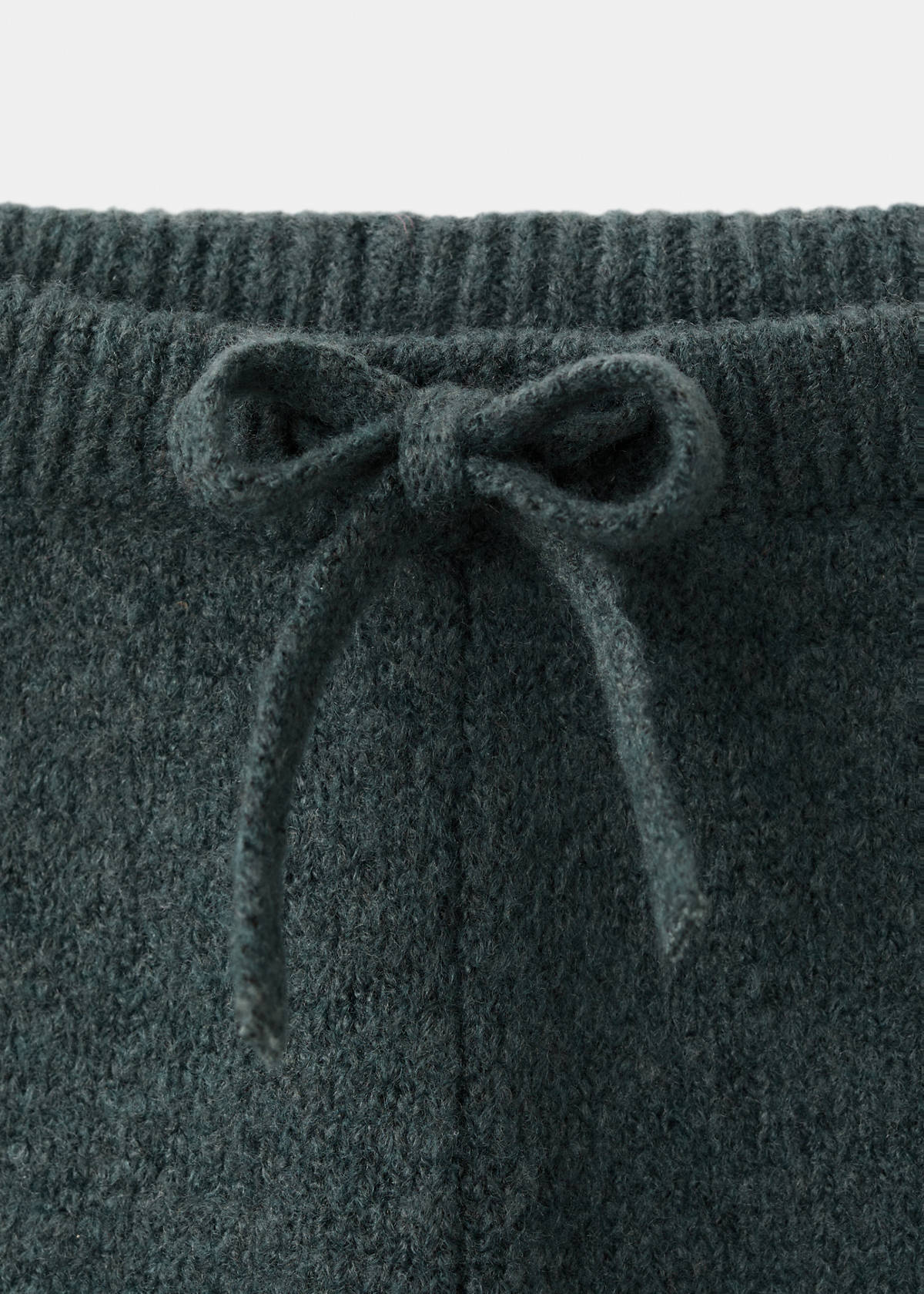Knitted trousers with bow — Forest Green