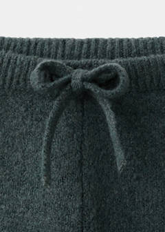 Knitted trousers with bow — Forest Green 3