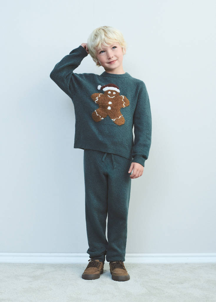 Knitted trousers with bow — Forest Green