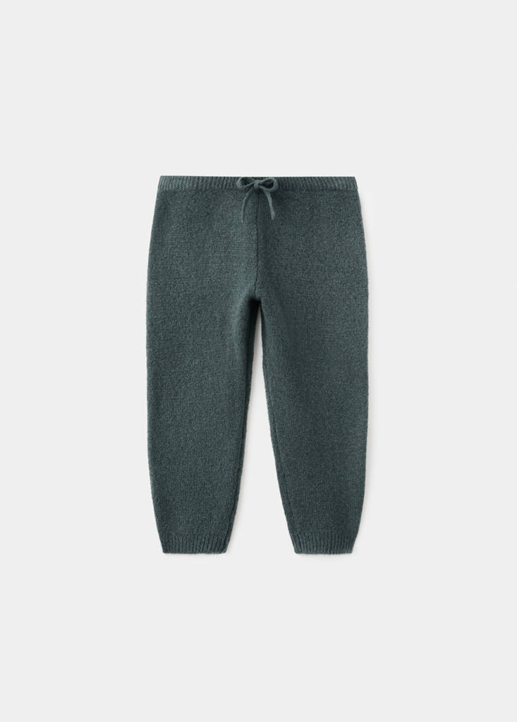 Knitted trousers with bow — Forest Green