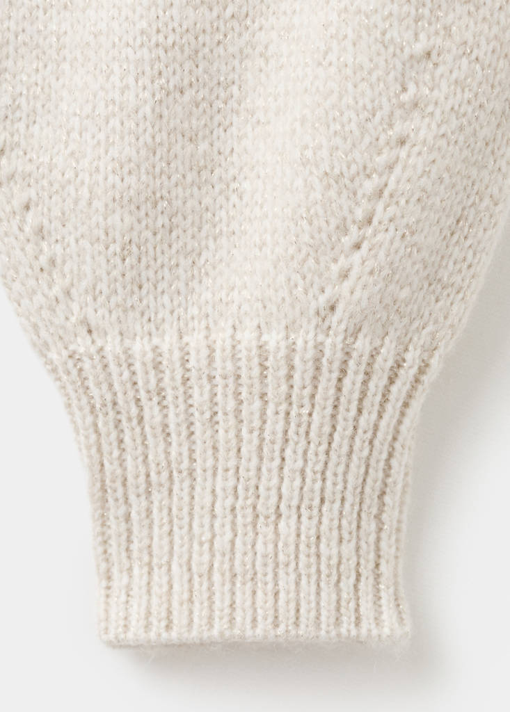 Knitted cardigan with shiny details — Ecru