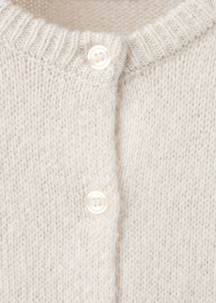 Knitted cardigan with shiny details — Ecru
