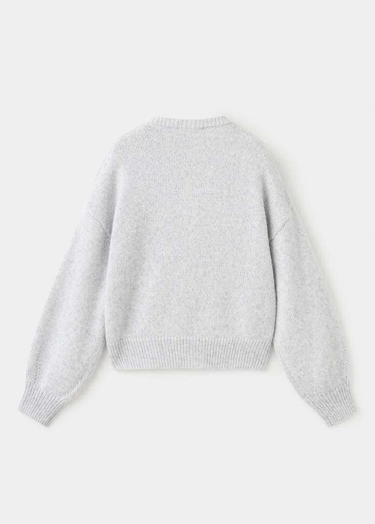 Knitted cardigan with shiny details — Light Heather Grey