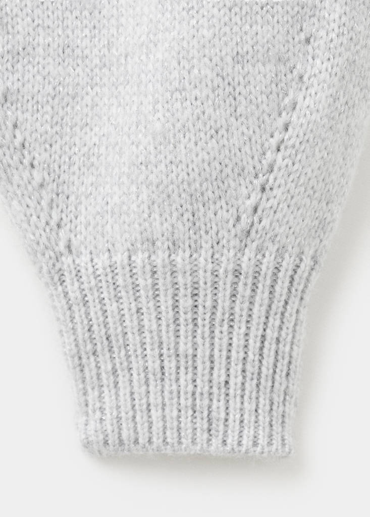 Knitted cardigan with shiny details — Light Heather Grey