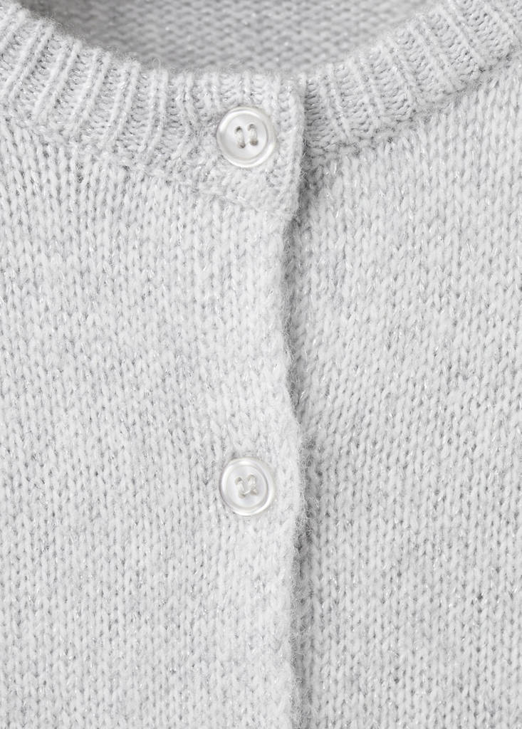 Knitted cardigan with shiny details — Light Heather Grey