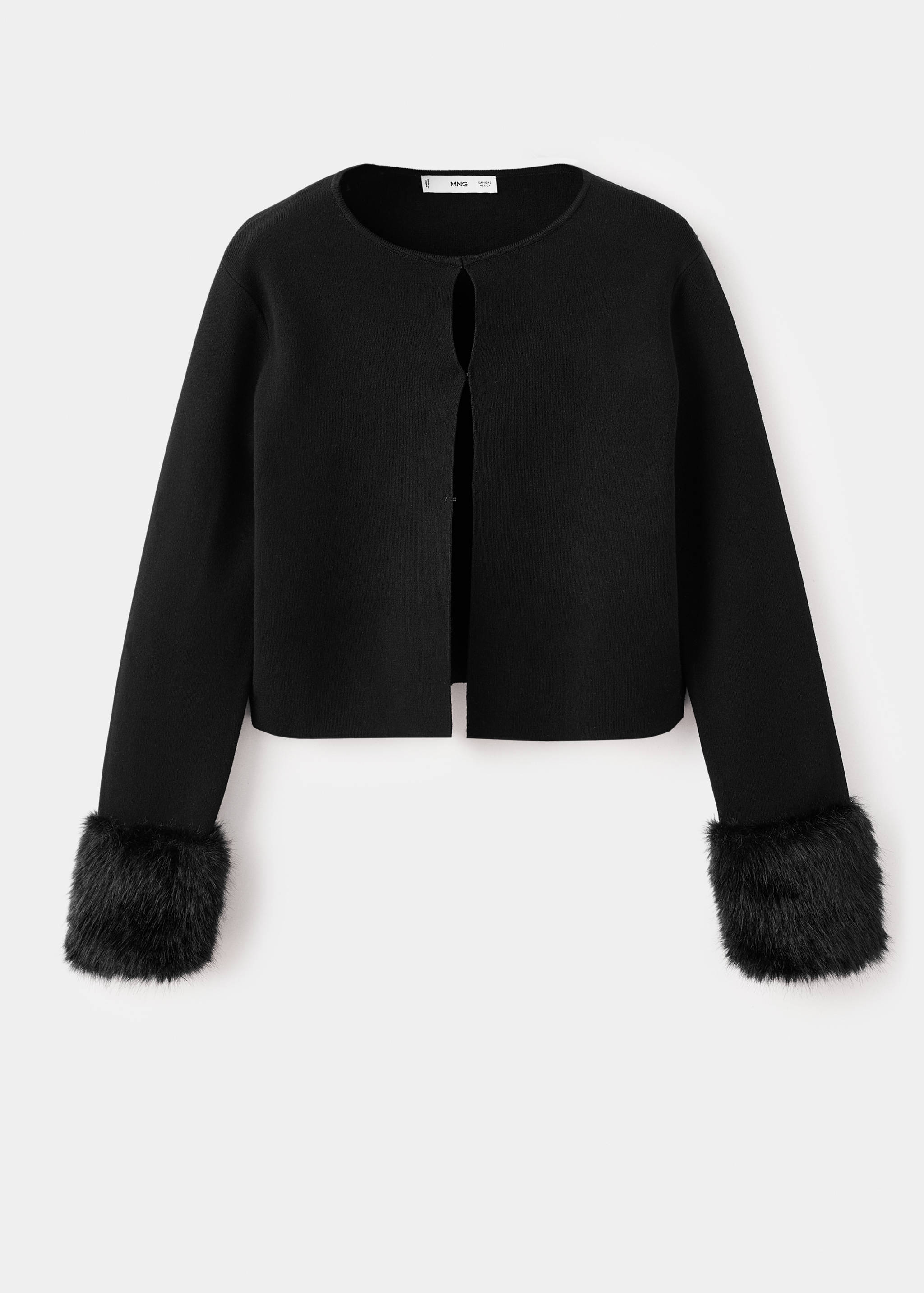 Cardigan with faux-fur cuffs - Article without model