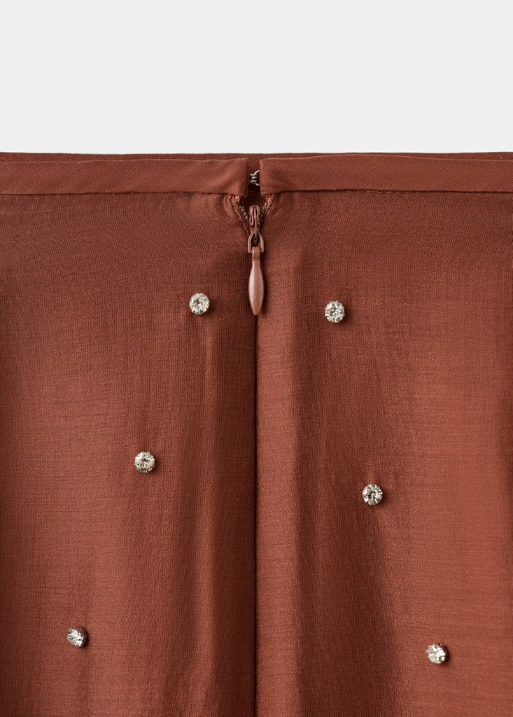 Midi-skirt with rhinestones — Russet