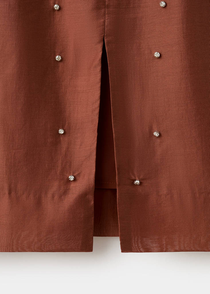 Midi-skirt with rhinestones — Russet