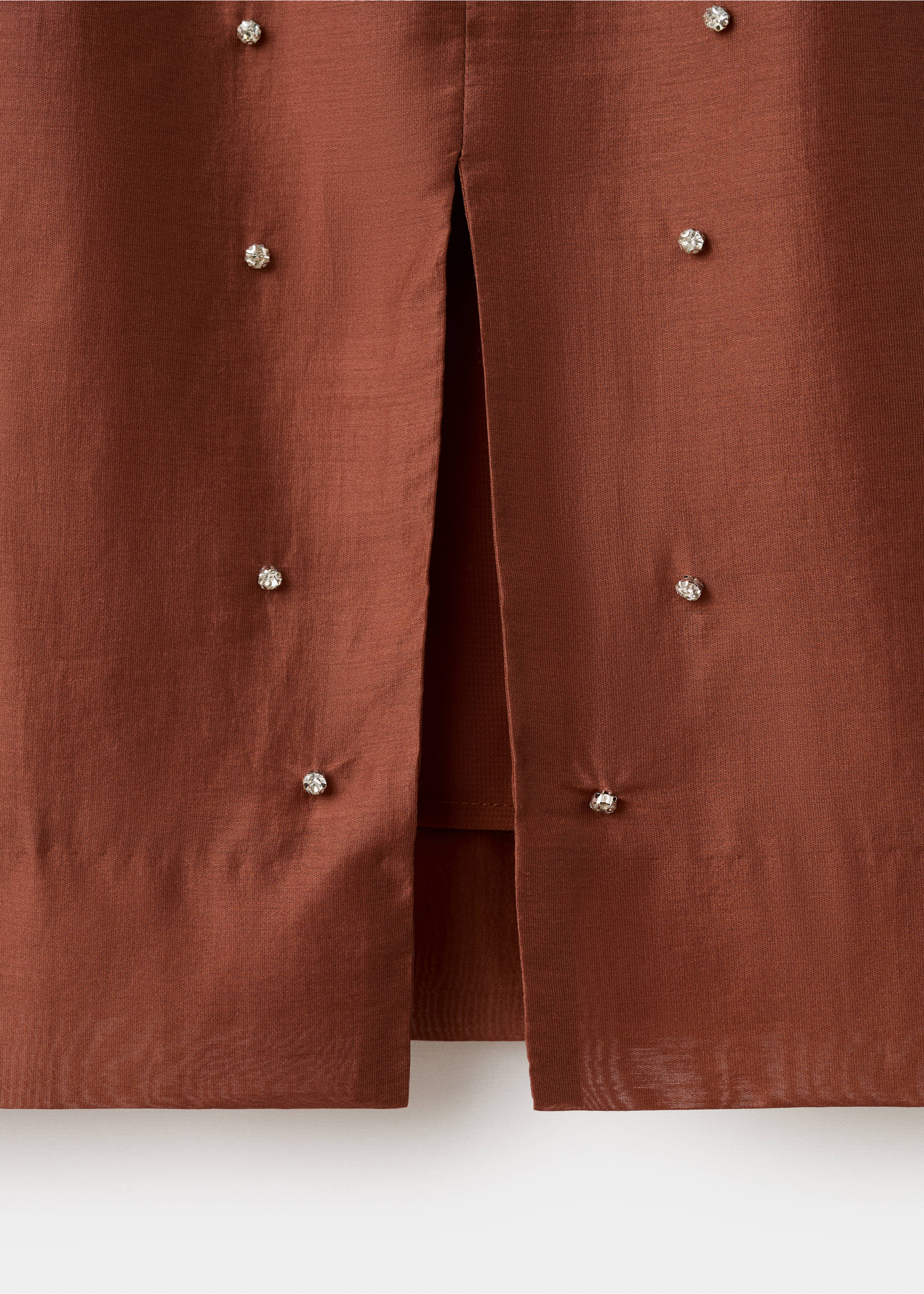 Strass taşlı midi etek - Ürün detayı 0, Kızıl kahverengi. Ref: 17089107-00.