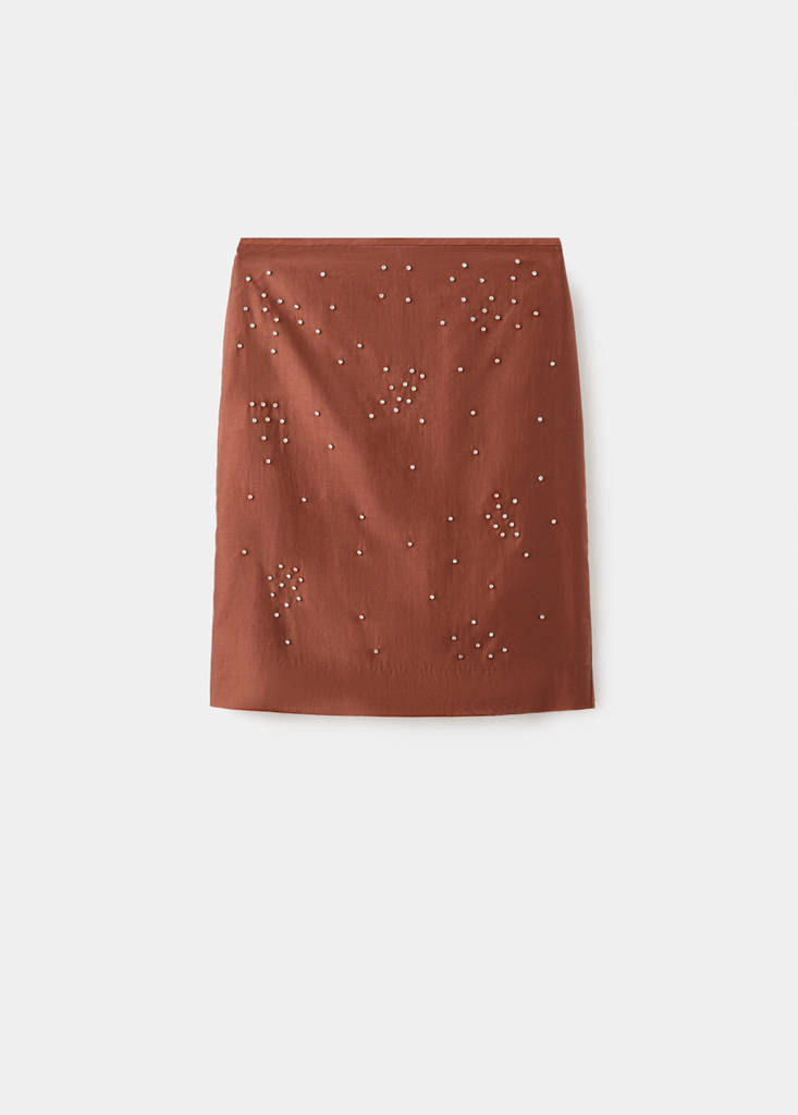 Midi-skirt with rhinestones — Russet
