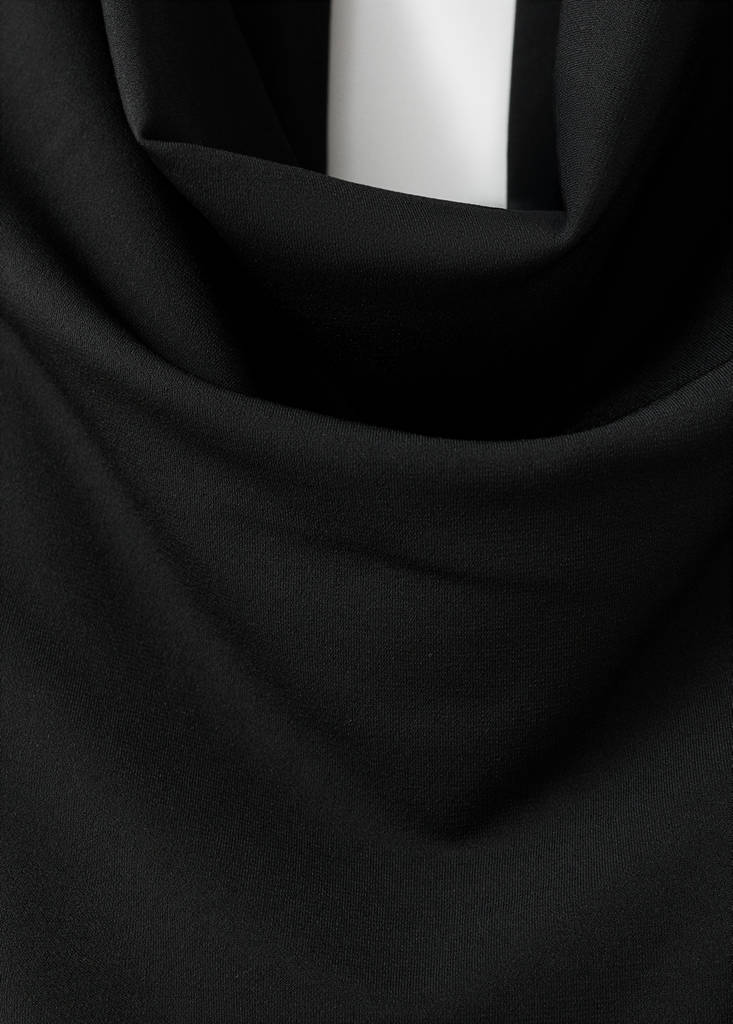 Halter-neck jumpsuit with scarf — Black