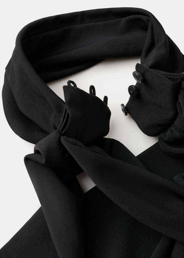 Halter-neck jumpsuit with scarf — Black