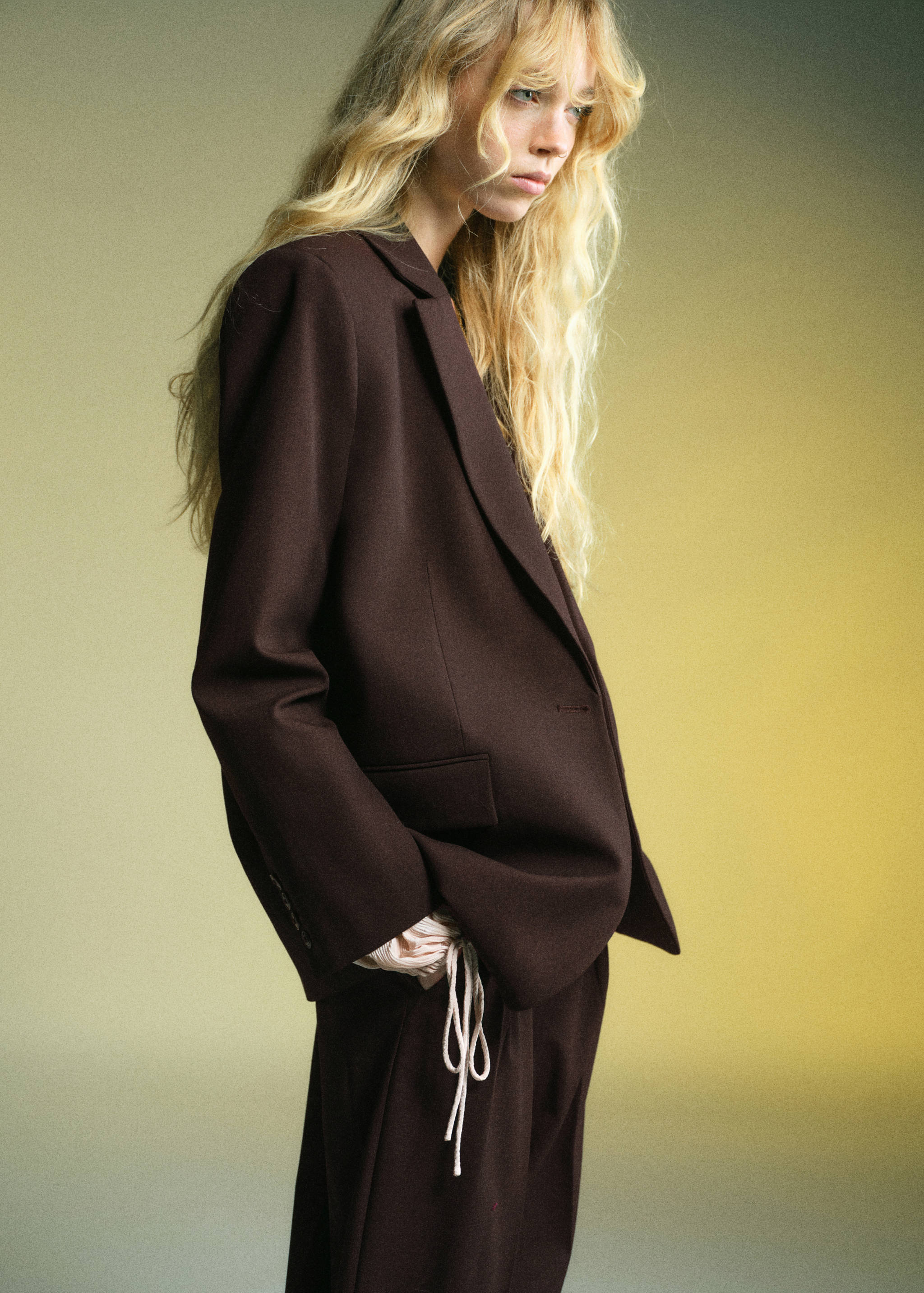 Straight-fit suit blazer - Medium plane