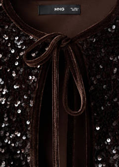 Velvet jacket with sequins and bow — Chocolate 8