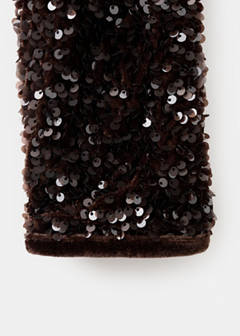 Velvet jacket with sequins and bow — Chocolate 9