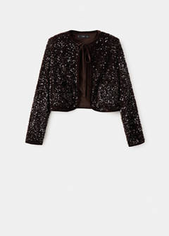 Velvet jacket with sequins and bow — Chocolate 7