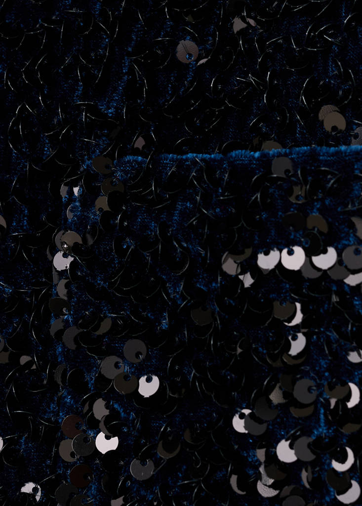 Velvet jacket with sequins and bow — Navy